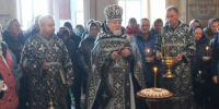 Литургия Преждеосвященных Даров. Освящение колива на первой седмице Великого постав Успенском храме г. Мглина - Мглинское благочиние